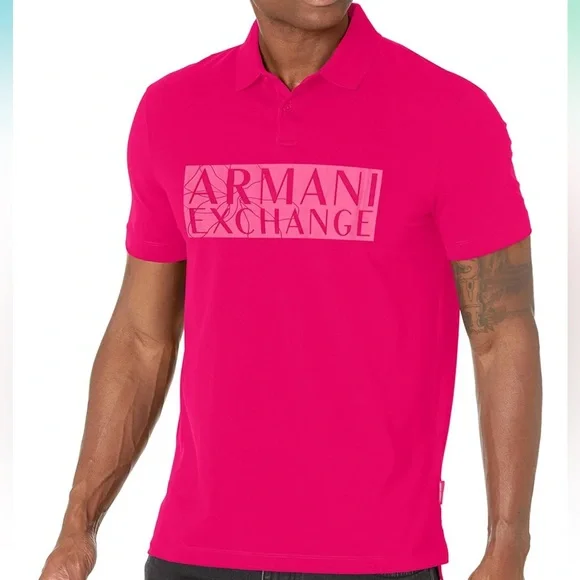 Armani Exchange Vibrant Red Polo Shirt - Picture 5 of 5